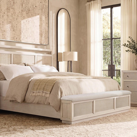Magnussen Home Cypress Point Sand Dollar Panel Storage Bench Bed