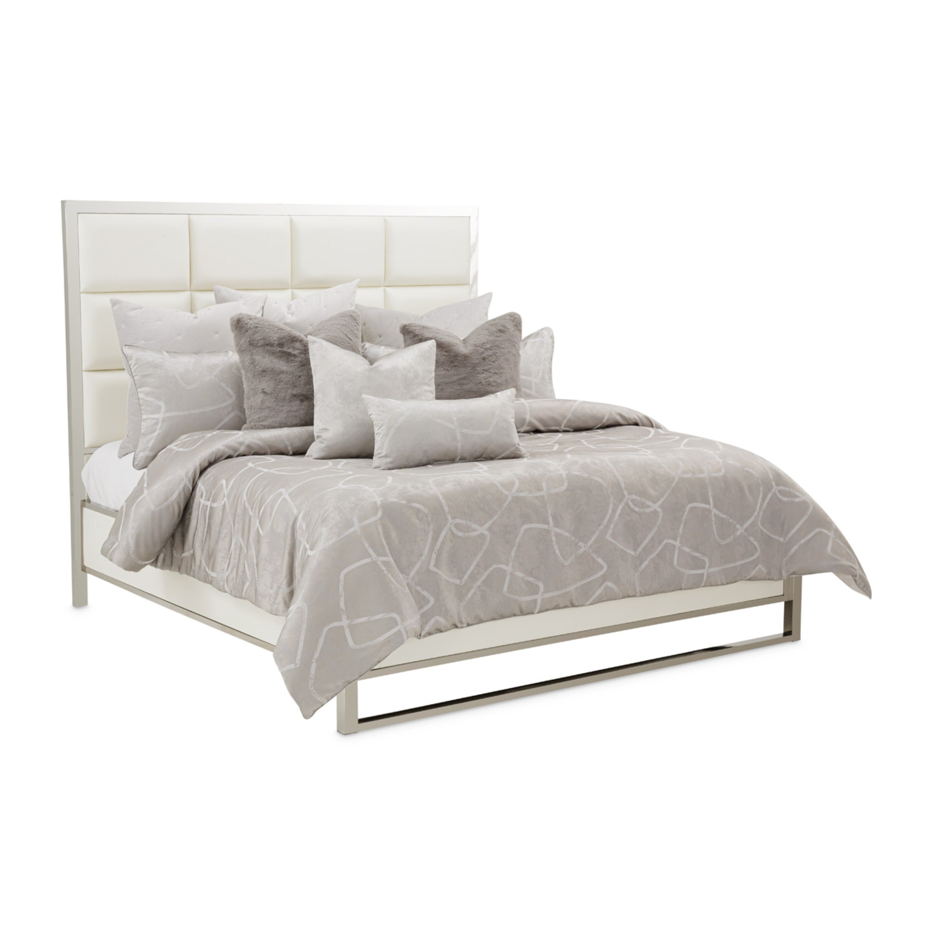 Michael Amini Roma II Comforter Set -  Platinum