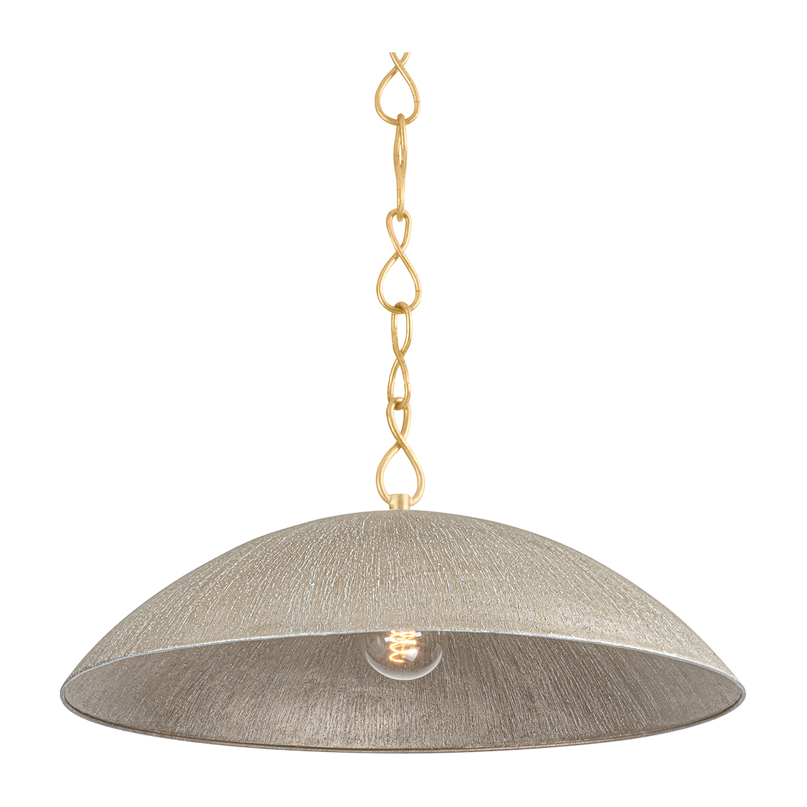 Hudson Valley Lighting Eve 1 Light 24 inch Vintage Gold Leaf/ Textured Warm Silver Leaf Pendant Ceiling Light