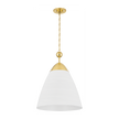 Hudson Valley Lighting Bronson 1 Light 19.25 inch Aged Brass/White Plaster Pendant Ceiling Light