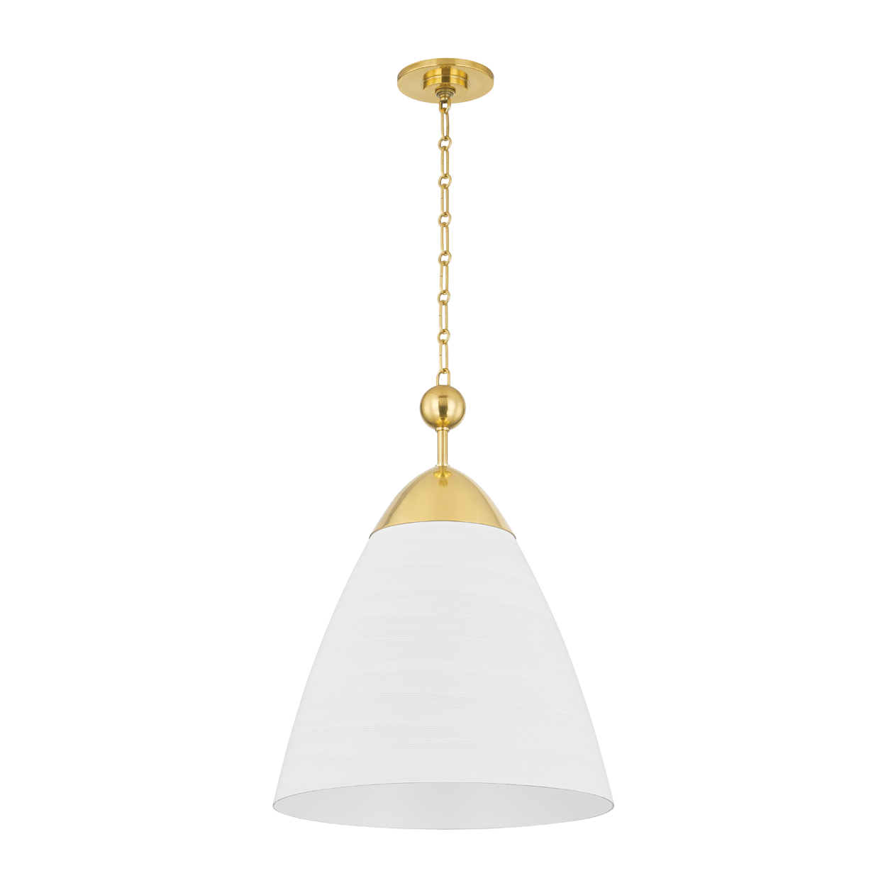 Hudson Valley Lighting Bronson 1 Light 19.25 inch Aged Brass/White Plaster Pendant Ceiling Light