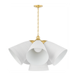 Hudson Valley Lighting Bronson 5 Light 37.5 inch Aged Brass/White Plaster Chandelier Ceiling Light