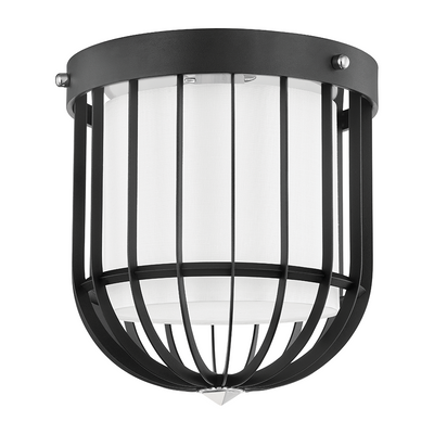 Hudson Valley Lighting Landon 1 Light 12 inch Polished Nickel/Black Flush Mount Ceiling Light Clearance