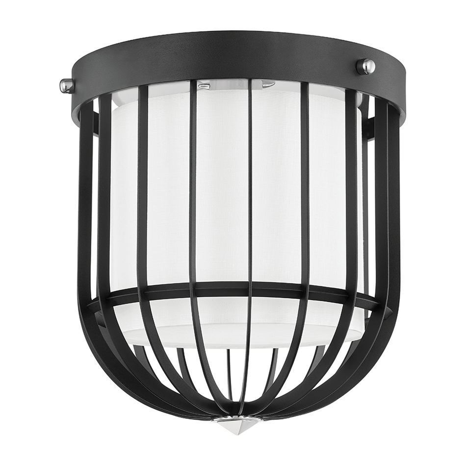 Hudson Valley Lighting Landon 1 Light 12 inch Polished Nickel/Black Flush Mount Ceiling Light Clearance