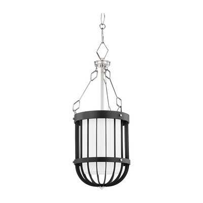 Hudson Valley Lighting Landon 1 Light 11.5 inch Polished Nickel/Black Pendant Ceiling Light Clearance