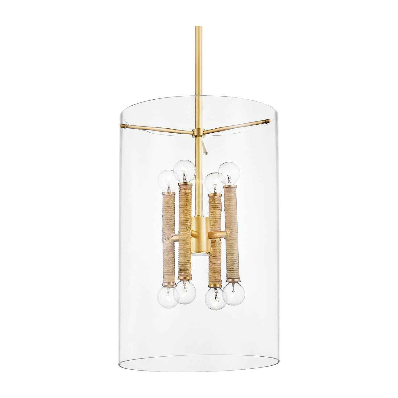 Hudson Valley Lighting Barlow 8 Light 14.75 inch Aged Brass Lantern Ceiling Light