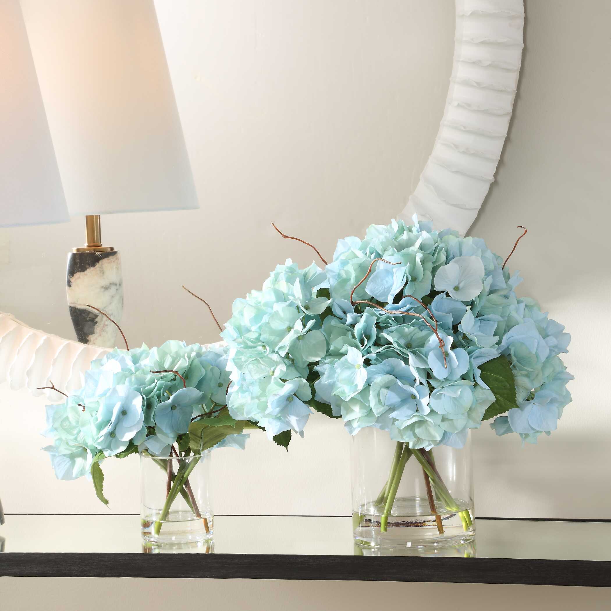 Uttermost Tranquil Blooms In Glass Vases - Set of 2
