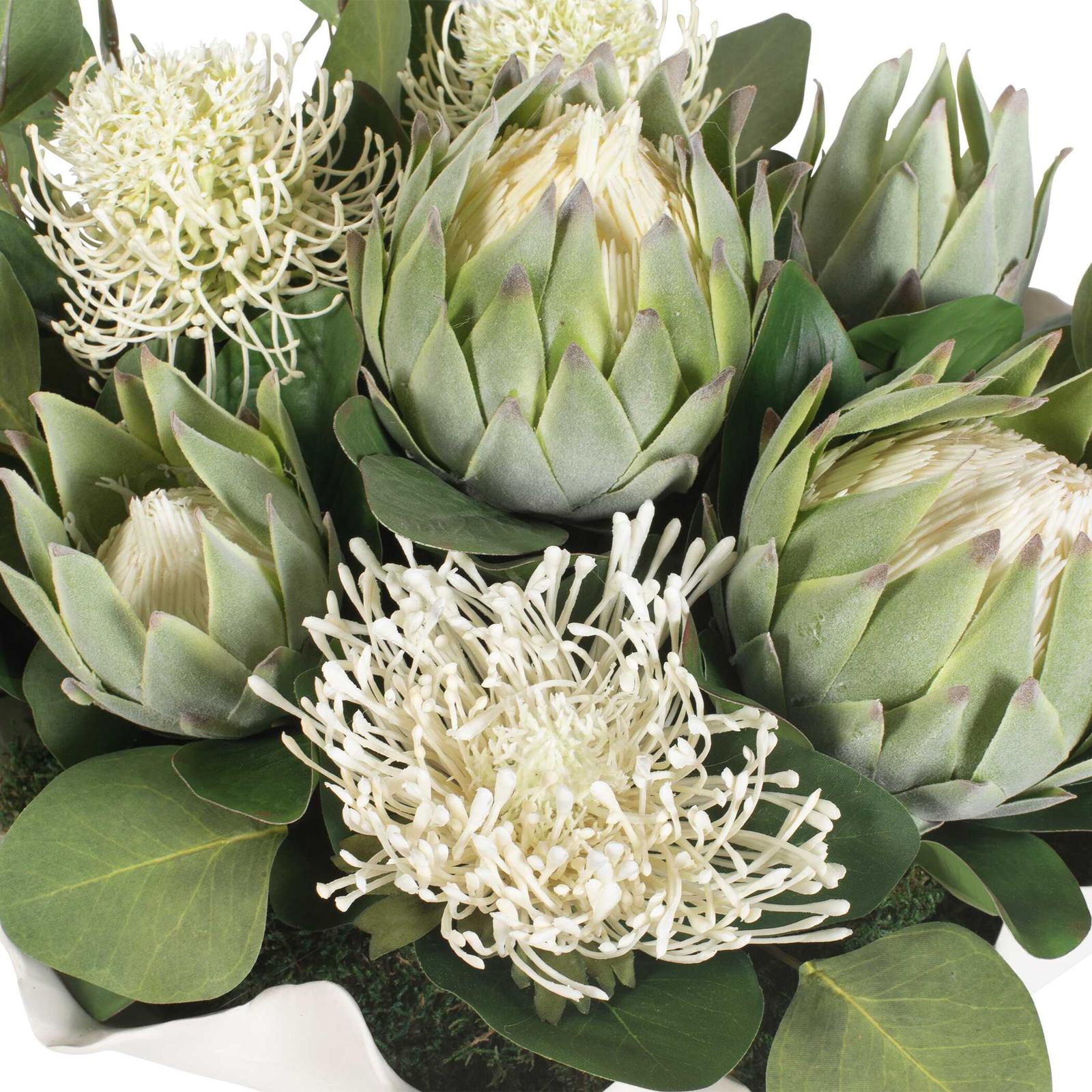 Uttermost Protea Blooms White Bowl Centerpiece