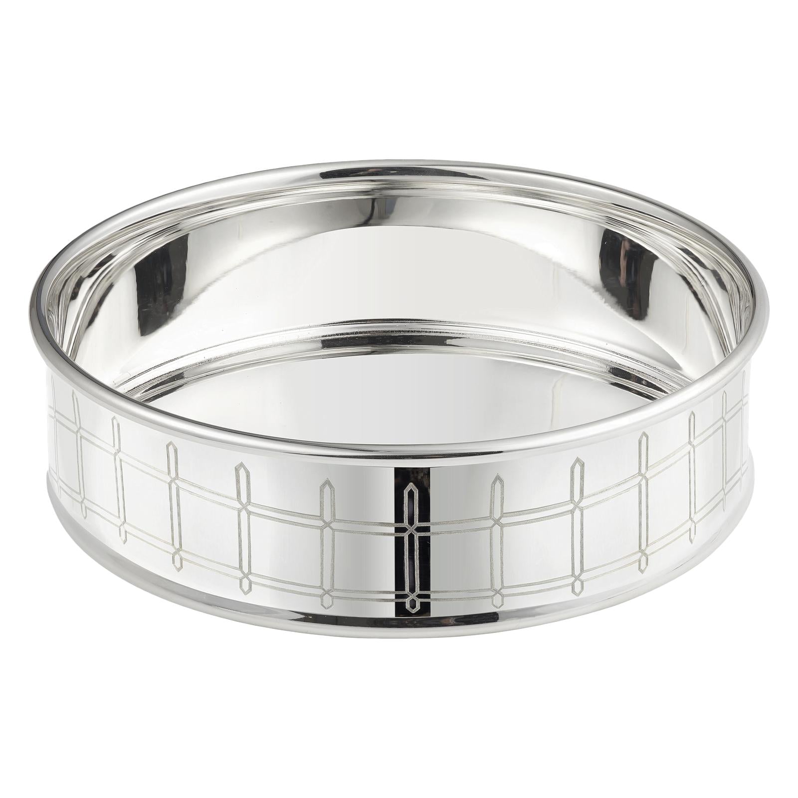 Christofle Graphik Silver Plated Bottle Coaster Graphik