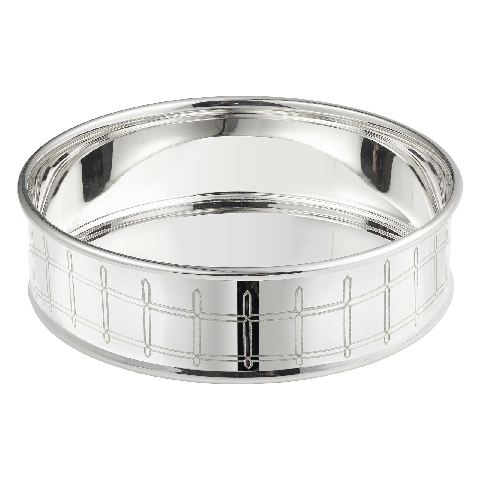 Christofle Graphik Silver Plated Bottle Coaster Graphik