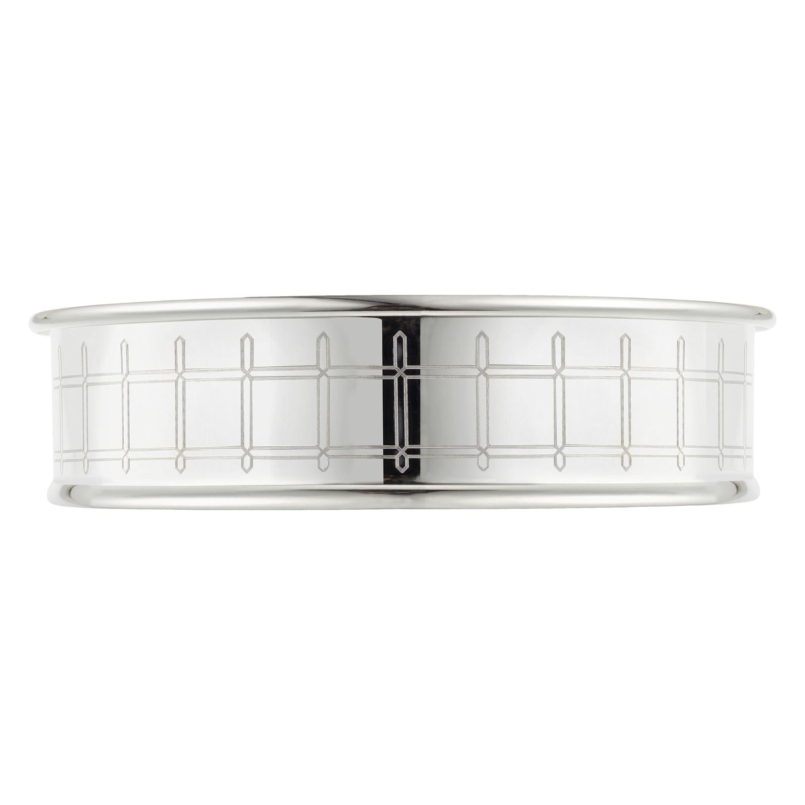 Christofle Graphik Silver Plated Bottle Coaster Graphik