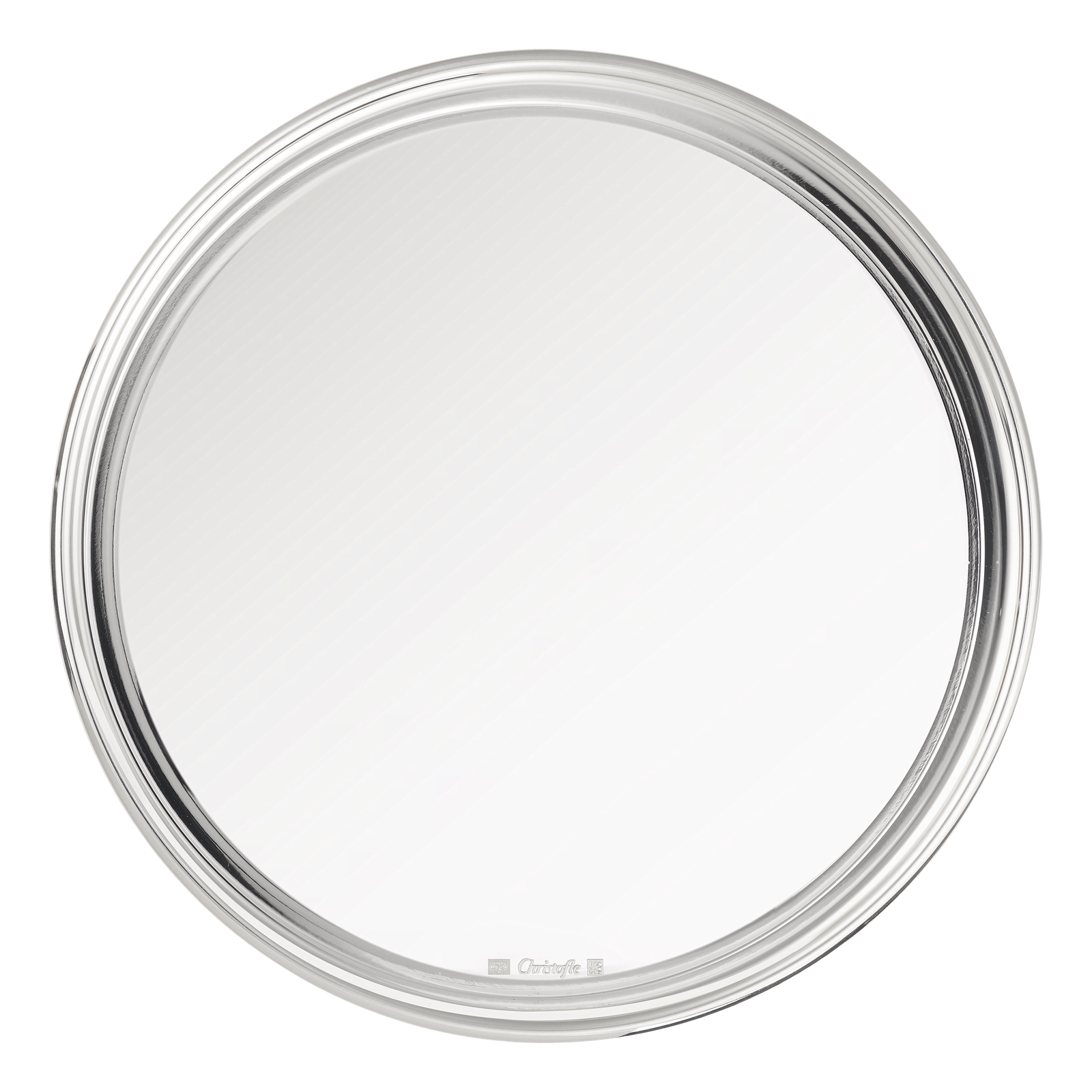 Christofle Graphik Silver Plated Bottle Coaster Graphik