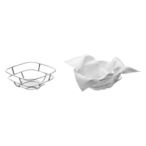 Christofle Silver Time Silver Plated Silver-Plated Bread Basket with Napkin