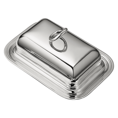 Christofle Vertigo Silver-Plated Butter Dish with Lid