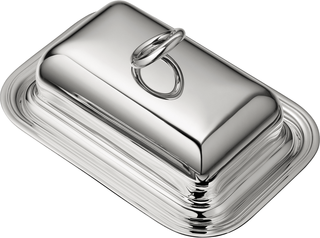 Christofle Vertigo Silver-Plated Butter Dish with Lid