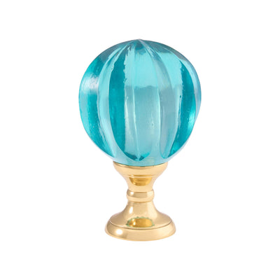 Chelsea House Blue Brass Hand Blown Finial