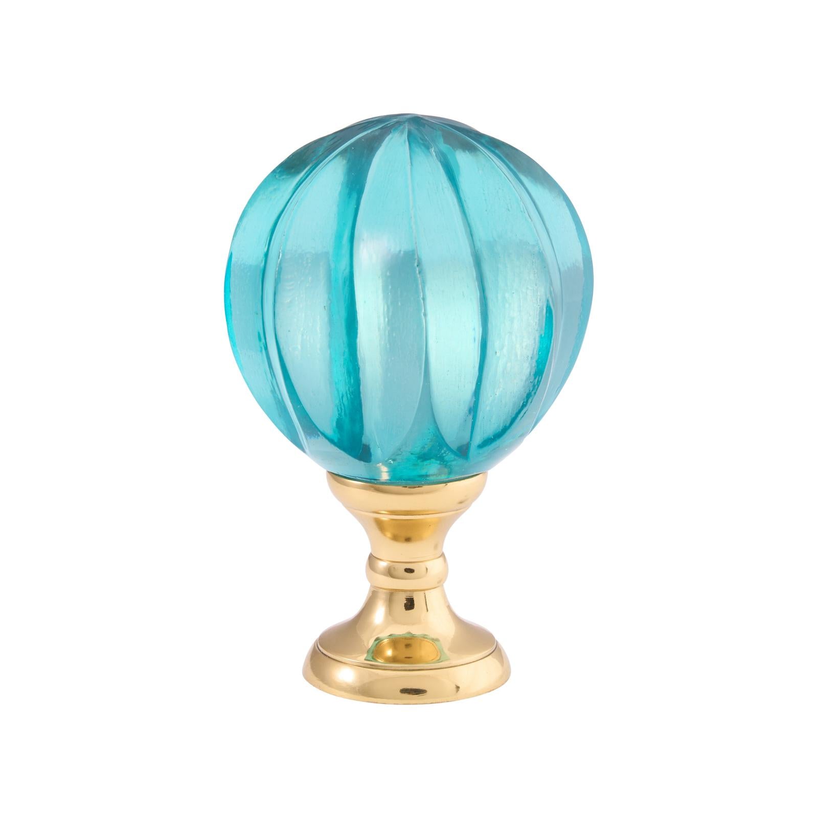 Chelsea House Blue Brass Hand Blown Finial