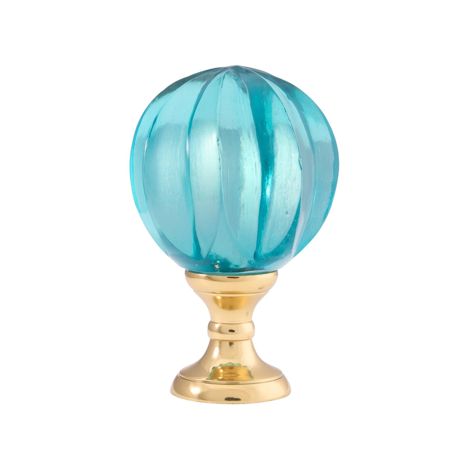 Chelsea House Blue Brass Hand Blown Finial