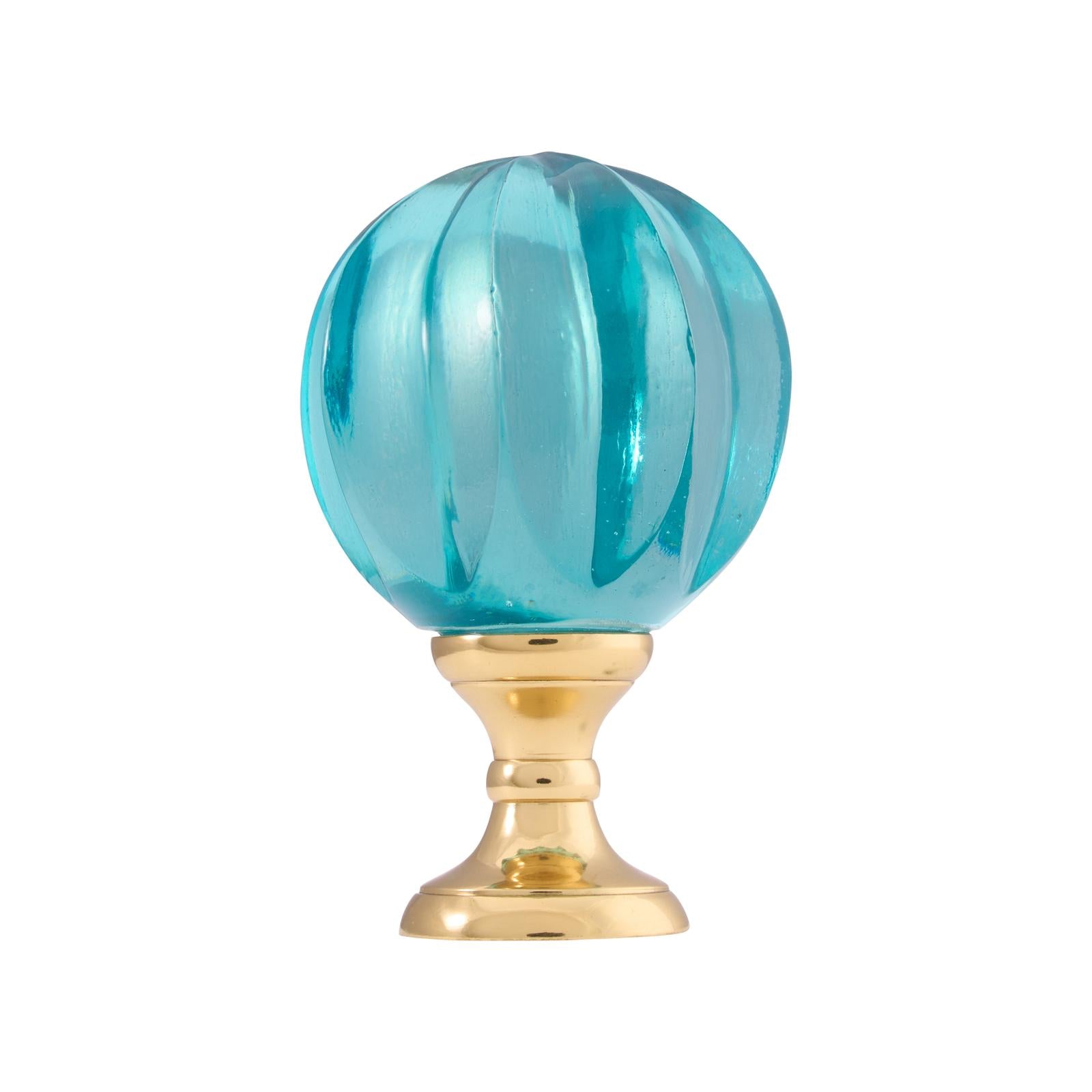 Chelsea House Blue Brass Hand Blown Finial