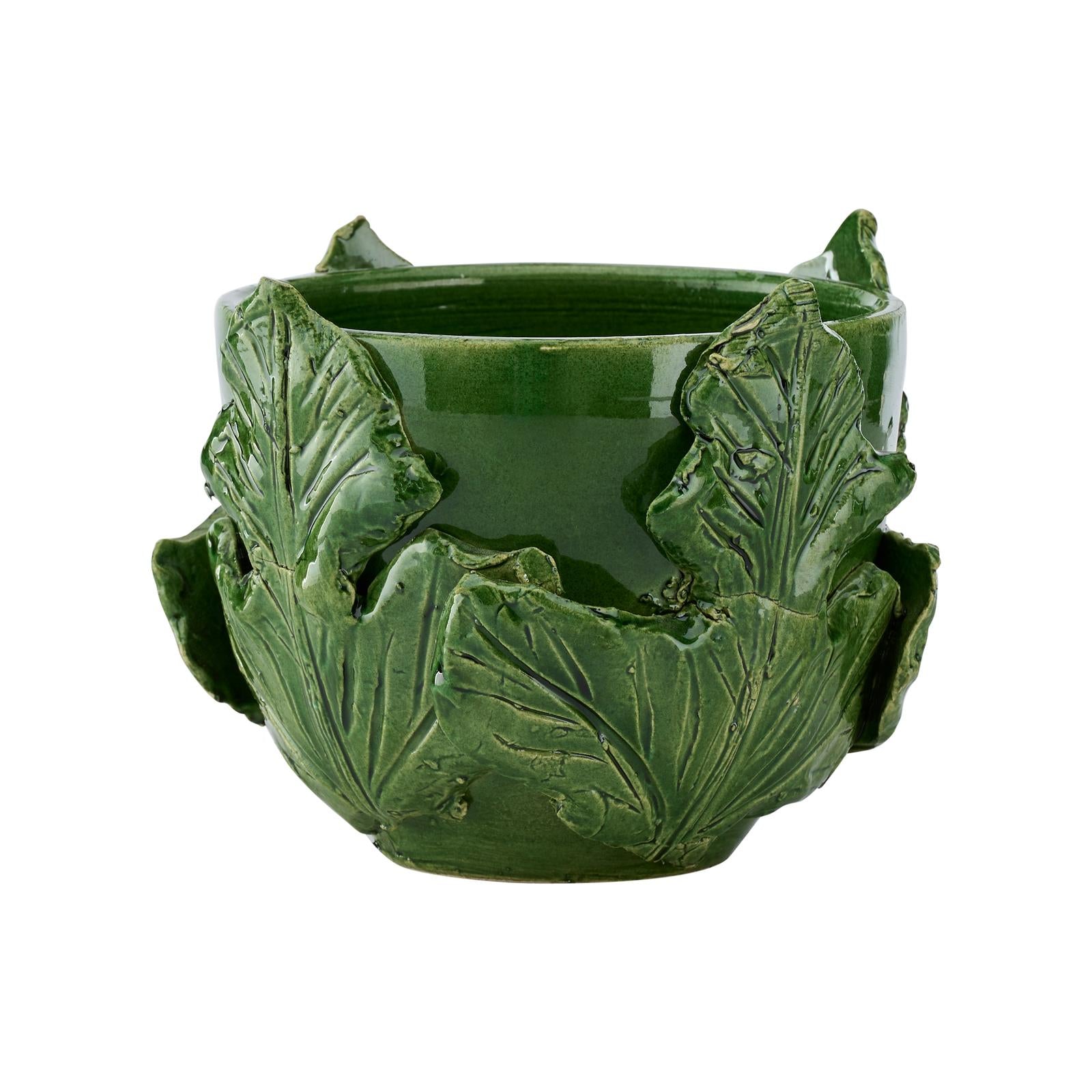 Chelsea House Fig Leaf Green Vase