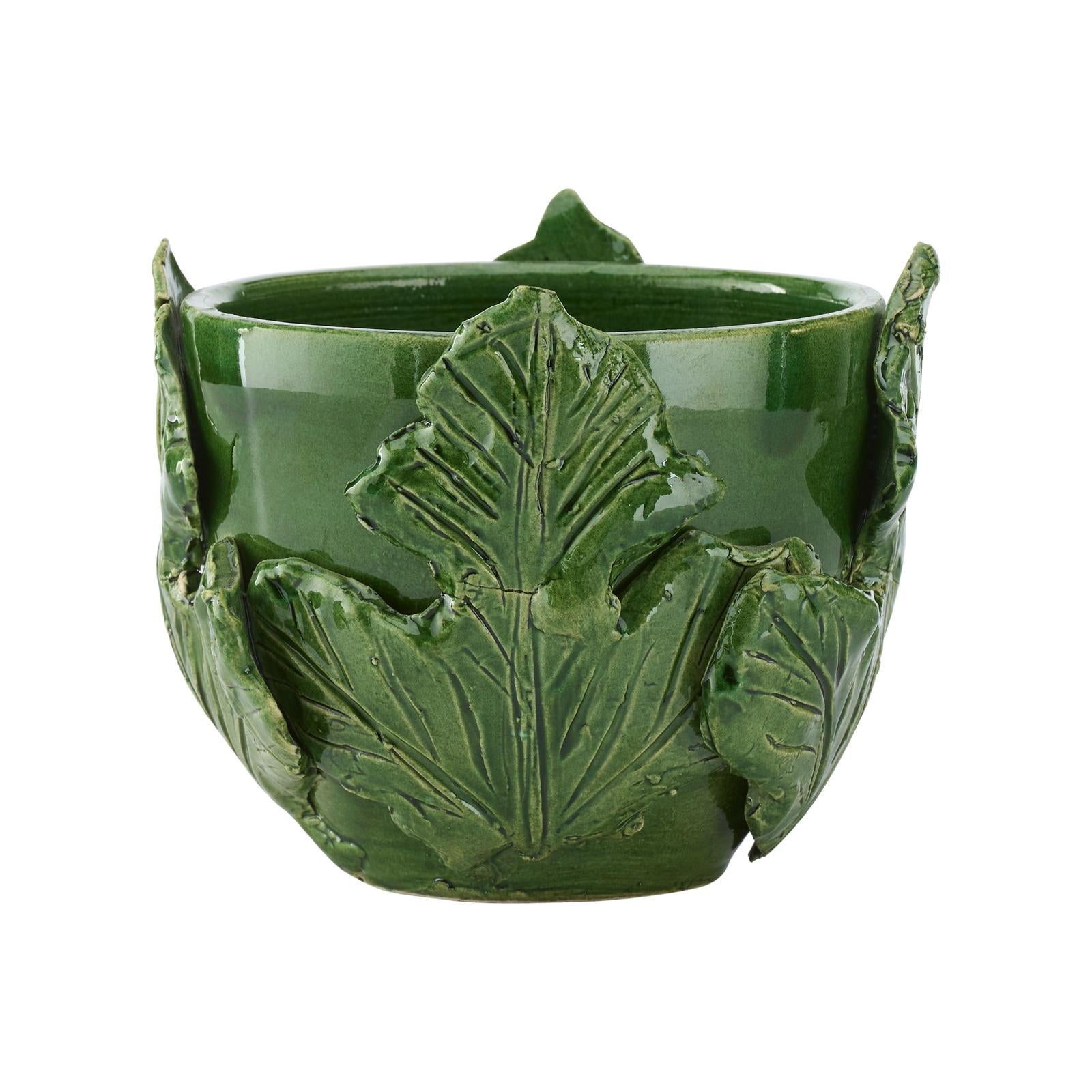 Chelsea House Fig Leaf Green Vase