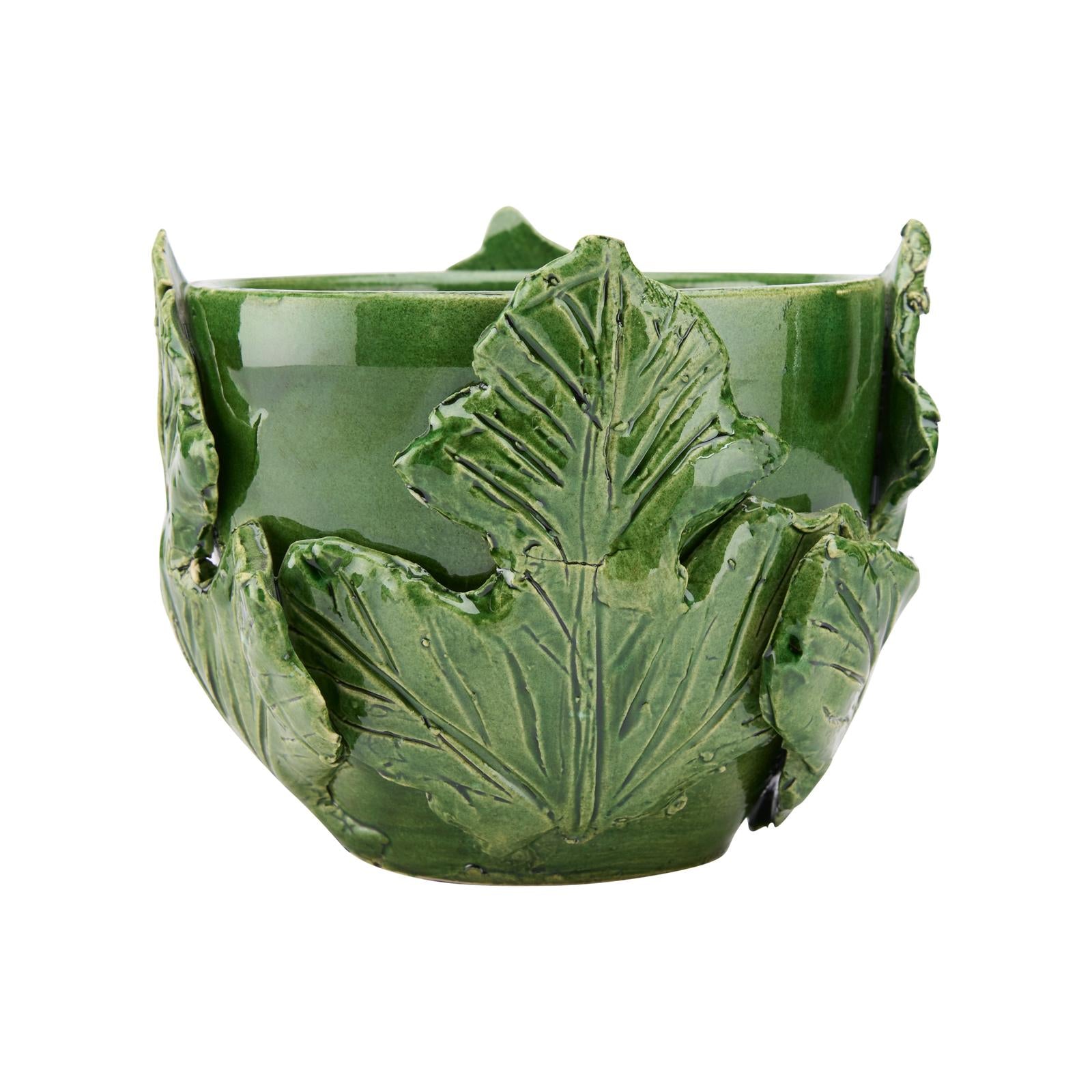 Chelsea House Fig Leaf Green Vase