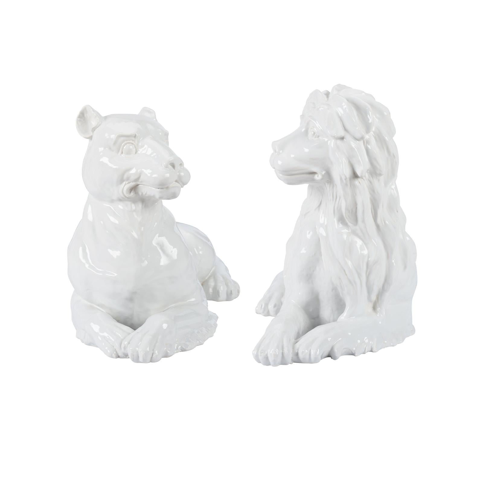 Chelsea House Set of Meissen Lions Sculpture