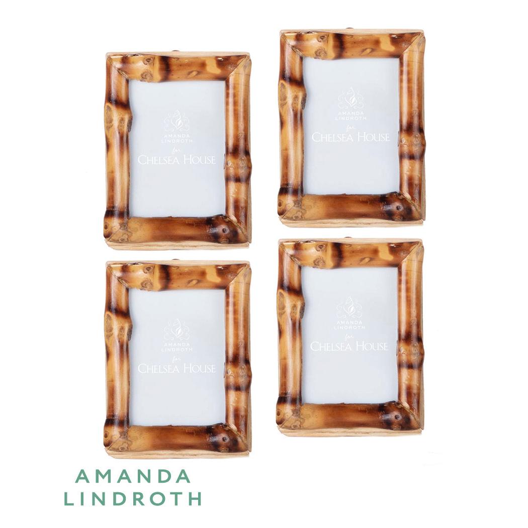 Chelsea House Short Knot Bamboo Frame Set of 4