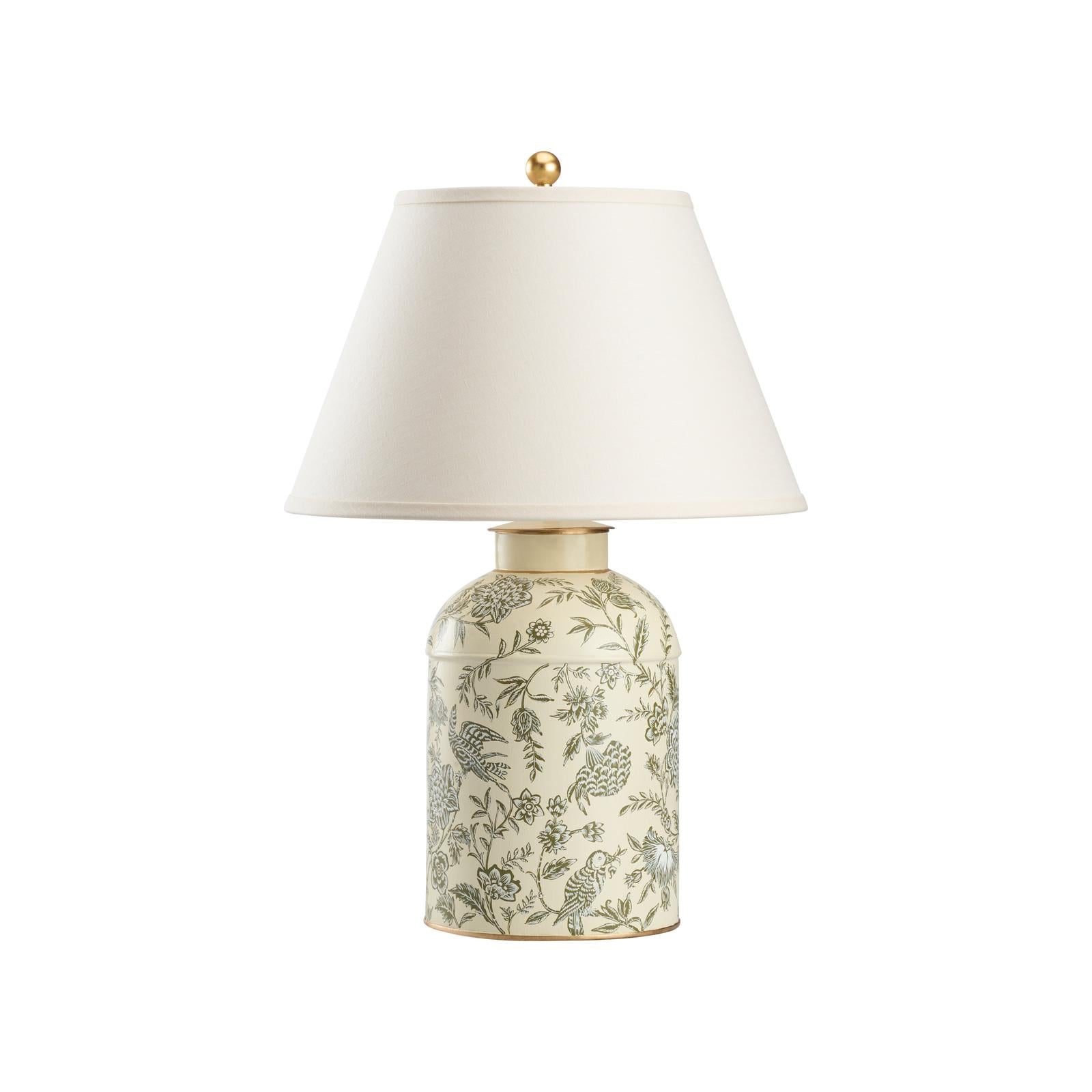 Chelsea House Woodland Toile Tea Caddy Lamp