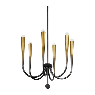 Hudson Valley Lighting Adley 6 Light Gradient Brass Chandelier Ceiling Light