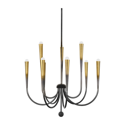 Hudson Valley Lighting Adley 9 Light Gradient Brass Chandelier Ceiling Light
