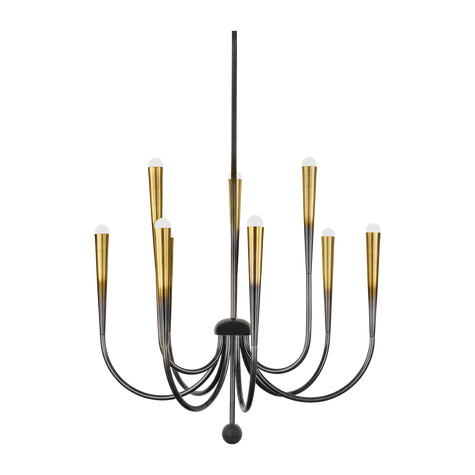 Hudson Valley Lighting Adley 9 Light Gradient Brass Chandelier Ceiling Light