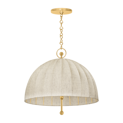 Hudson Valley Lighting Palmetto 1 Light Aged Brass Pendant Ceiling Light