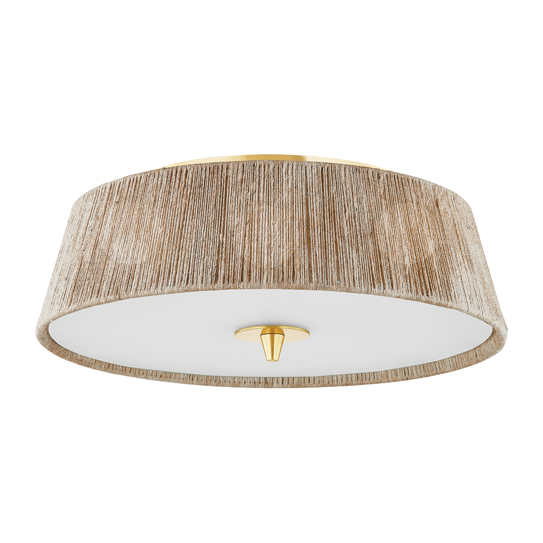Hudson Valley Lighting George 3 Light Aged Brass Semi Flush Ceiling Light