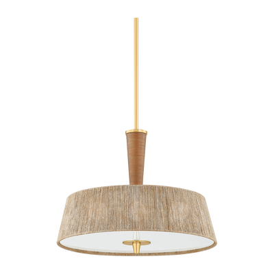 Hudson Valley Lighting George 3 Light 22 inch Aged Brass Pendant Ceiling Light