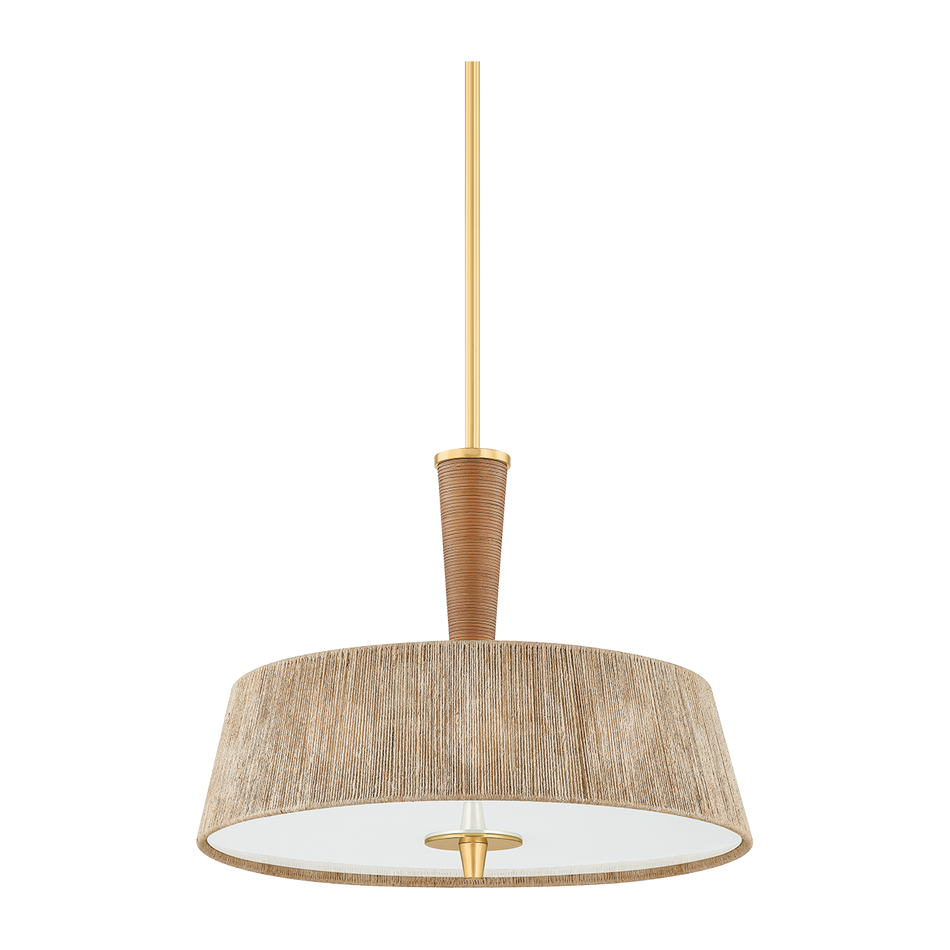 Hudson Valley Lighting George 3 Light 22 inch Aged Brass Pendant Ceiling Light