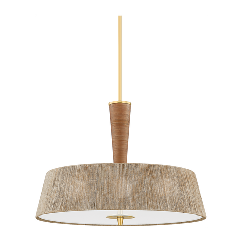 Hudson Valley Lighting George 3 Light Aged Brass Pendant Ceiling Light