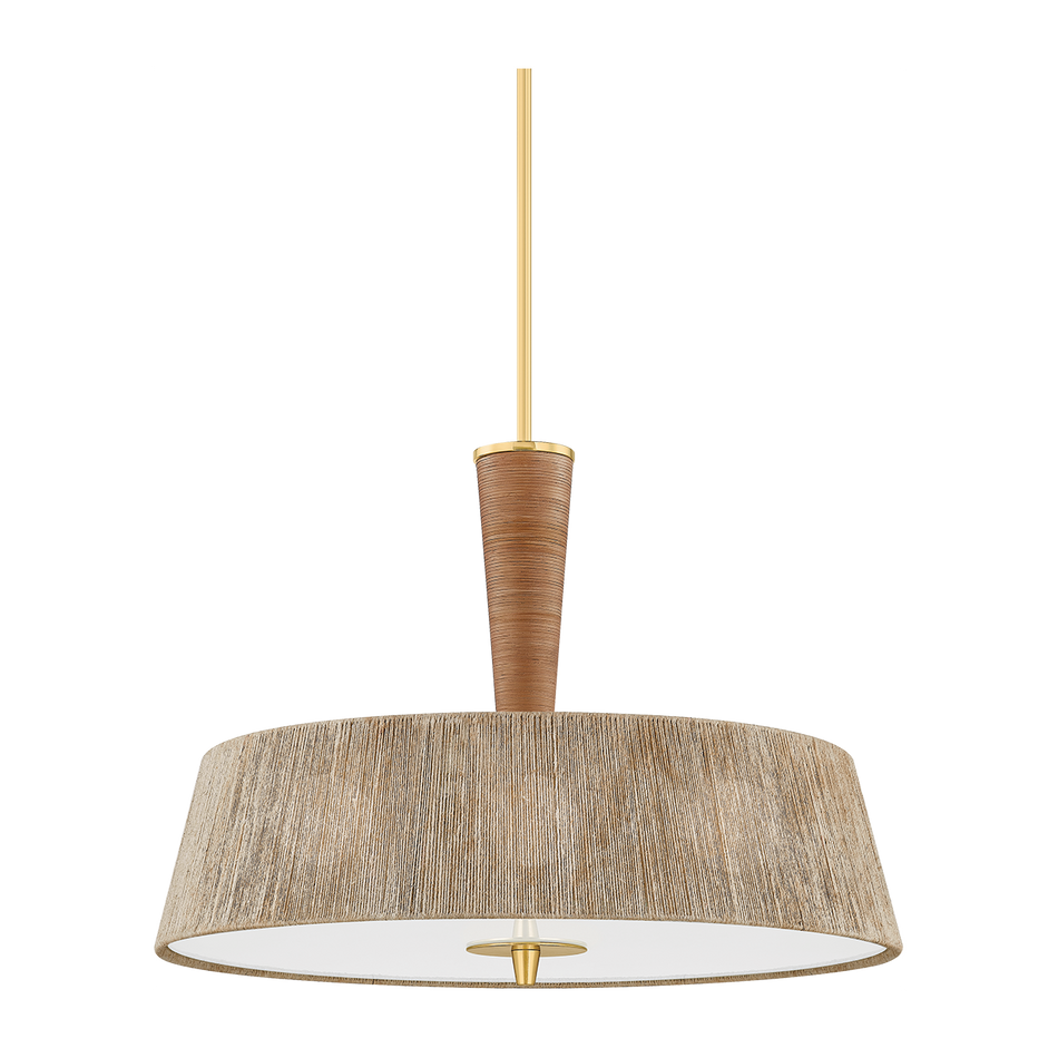 Hudson Valley Lighting George 3 Light Aged Brass Pendant Ceiling Light