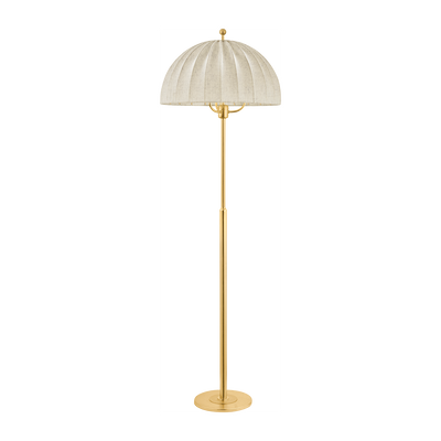 Hudson Valley Lighting Palmetto 3 Light Aged Brass Floor Lamp Portable Light