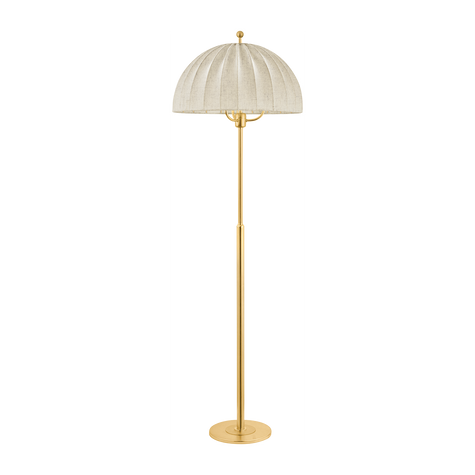 Hudson Valley Lighting Palmetto 3 Light Aged Brass Floor Lamp Portable Light