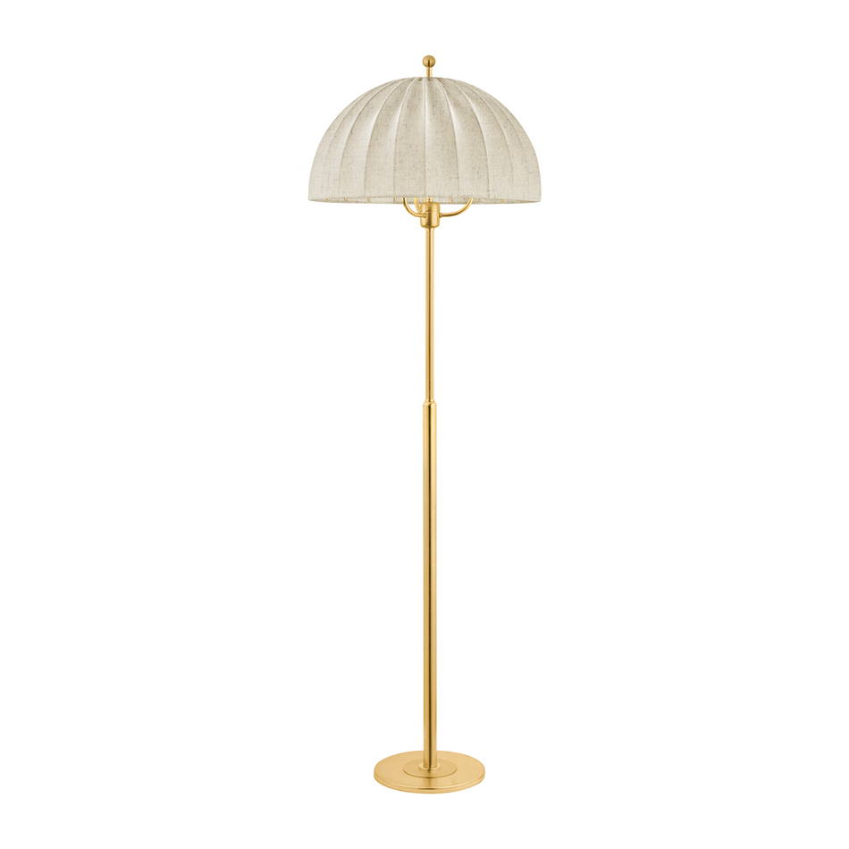 Hudson Valley Lighting Palmetto 3 Light Aged Brass Floor Lamp Portable Light