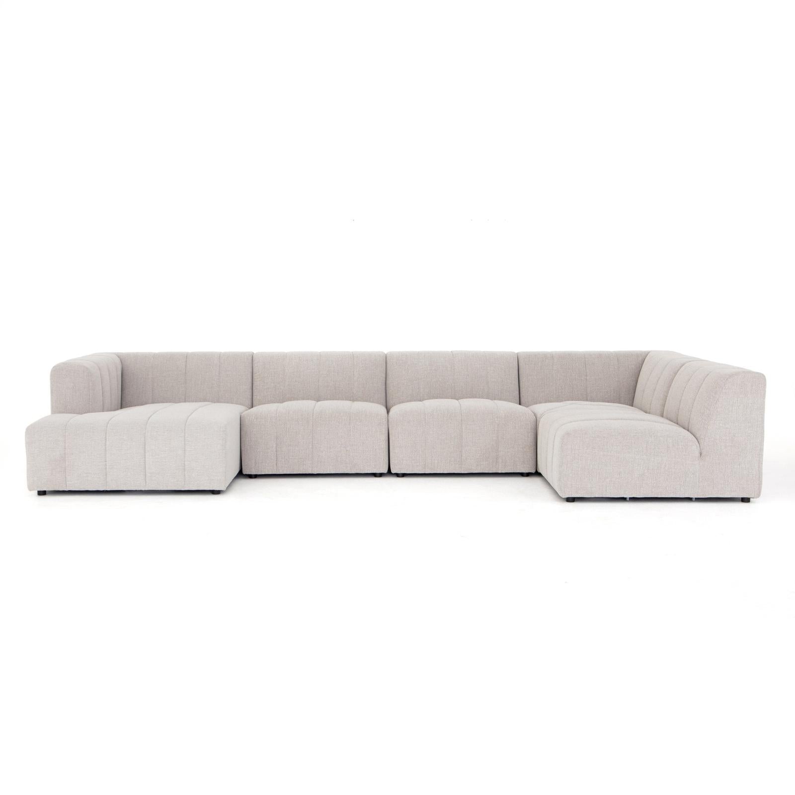 Four Hands Langham Channeled 5-Piece Sectional