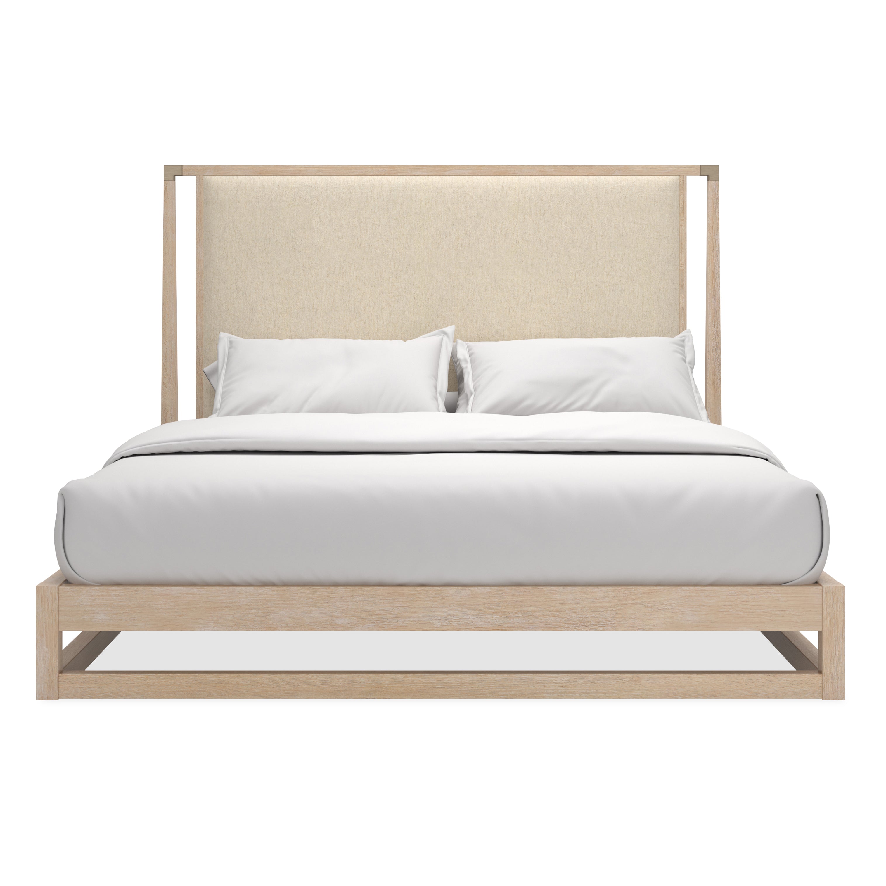 Caracole Classic Pinstripe Upholstered Light Bed