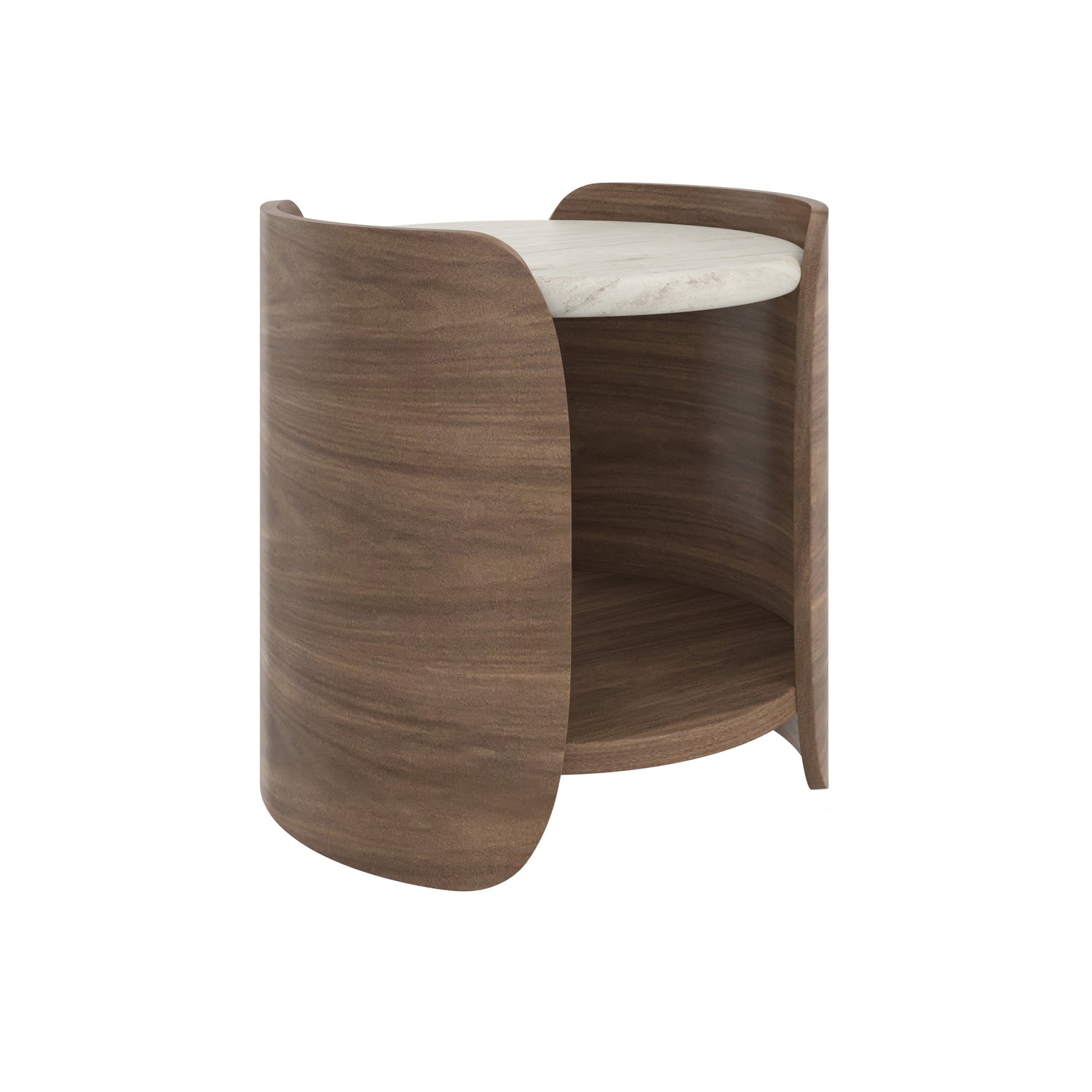 Caracole Classic Fleur Side Table with Wood Shelf