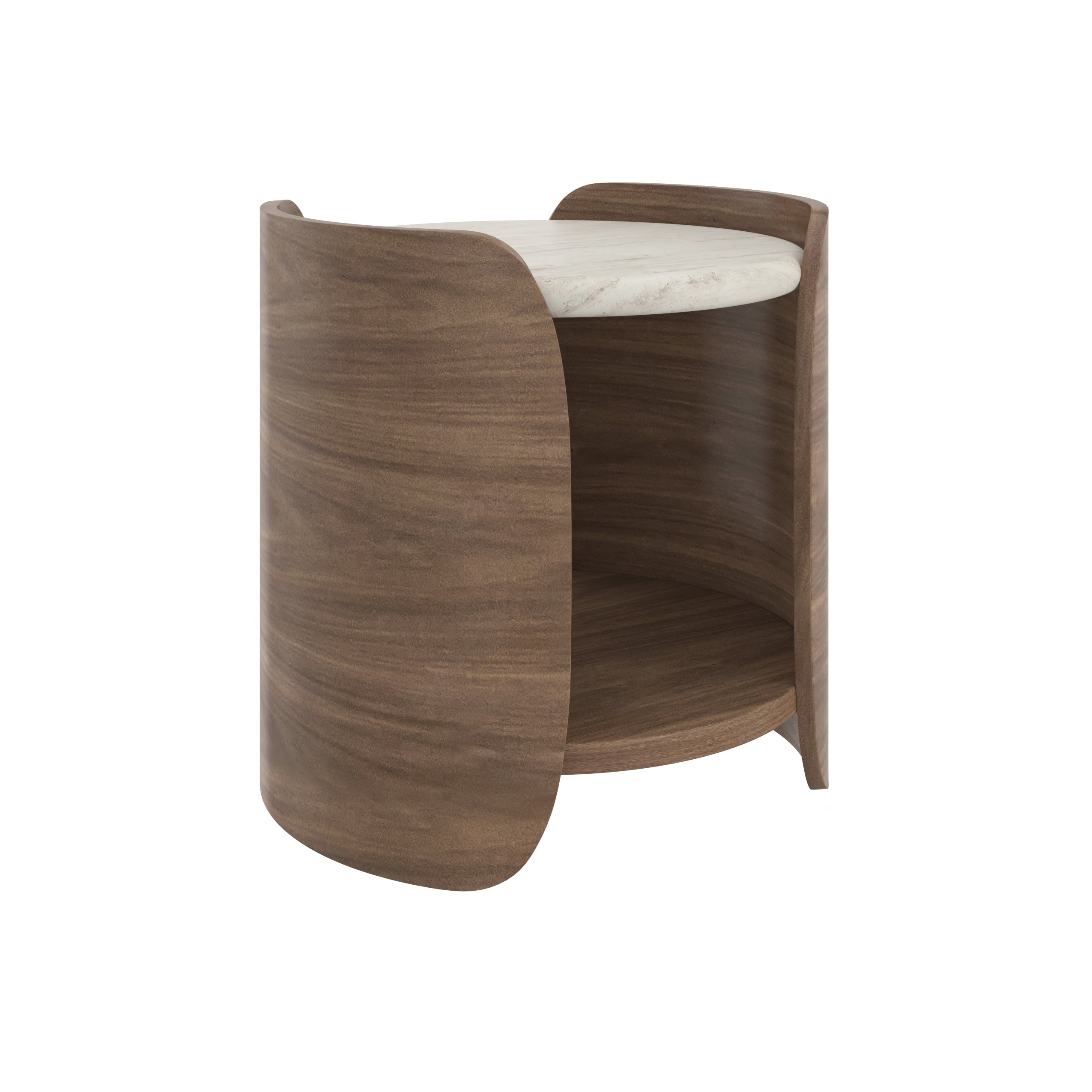 Caracole Classic Fleur Side Table with Wood Shelf