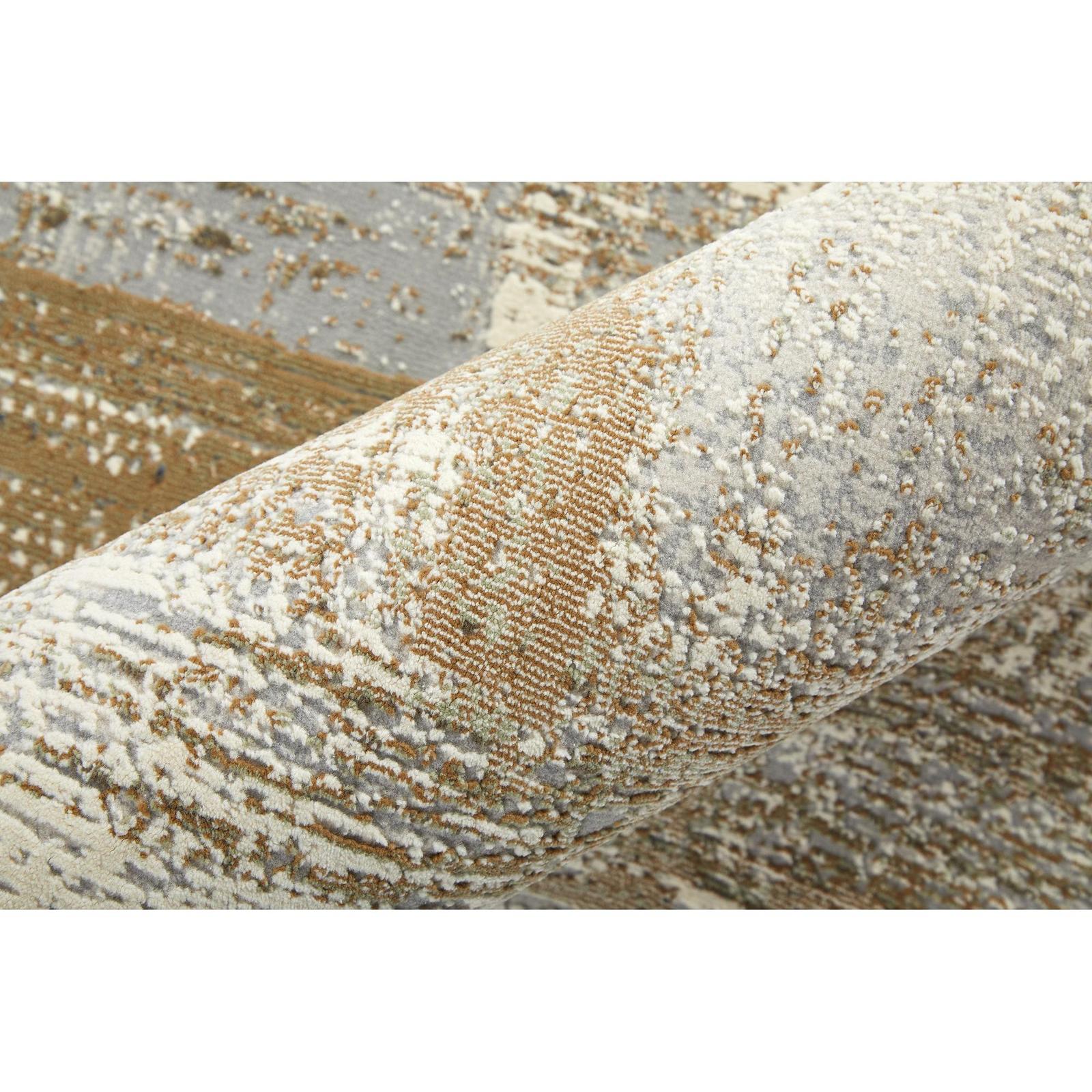 Feizy Mandana 39LYF Modern Abstract Rug in Brown/Ivory