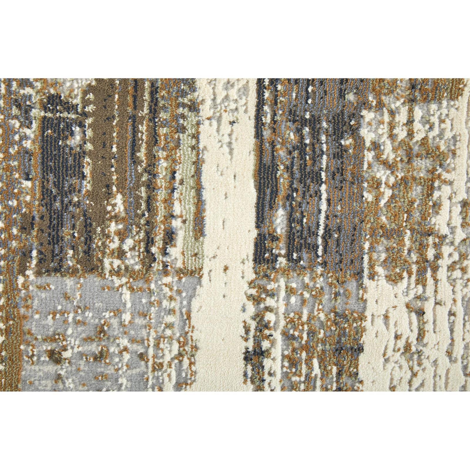 Feizy Mandana 39LYF Modern Abstract Rug in Brown/Ivory