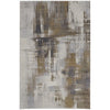 Feizy Mandana 39LYF Modern Abstract Rug in Brown/Ivory