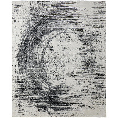Feizy Coda 8928F Modern Abstract Rug in Black/White