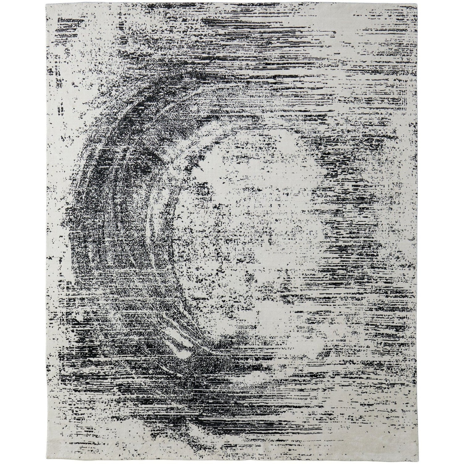 Feizy Coda 8928F Modern Abstract Rug in Black/White